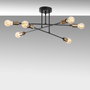 Opviq Fleur - 1501 Lámpara de araña negra de metal